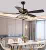 Elen Smart Fan Brown Metal + Crystal , Google & Alexa Remote & App Control