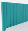 Elena Velvet  King Size Bed without Storage in Aqua Colour