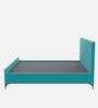 Elena Velvet  King Size Bed without Storage in Aqua Colour