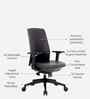 Elentra Medium Back Executive Chair In Grey Finish