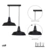 Eleora 2 Light Matt Black Metal Pendant Light