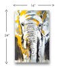 Elephant Black Canvas Teakwood And MDF Framed Wildlife Art Print