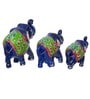 Elephant Blue Plastic (Set of 3) Animal Figurines