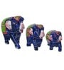 Elephant Blue Plastic (Set of 3) Animal Figurines