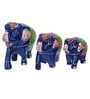 Elephant Blue Plastic (Set of 3) Animal Figurines