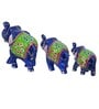 Elephant Blue Plastic (Set of 3) Animal Figurines