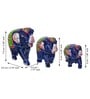 Elephant Blue Plastic (Set of 3) Animal Figurines