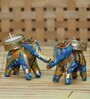 Elephant Blue Plastic Table Tea Light Holder