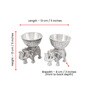 Silver Metal Elephant Bowl Oxidised Decorative Showpiece Set Of 2