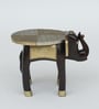 Elephant Brass Solid Wood Chowkie