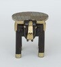 Elephant Brass Solid Wood Chowkie