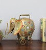 Elephant Coin Multicolour Iron Figurines