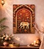 Elephant Floral Stretched Canvas Painting