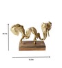 Elephant Head Gold Wood & Aluminium Figurine