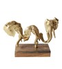Elephant Head Gold Wood & Aluminium Figurine