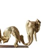 Elephant Head Gold Wood & Aluminium Figurine