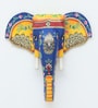 Blue Elephant Sclupture Mango Wood Wall Mask