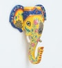Yellow Elephant Sclupture Mango Wood Wall Mask