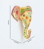 Yellow Elephant Sclupture Mango Wood Wall Mask