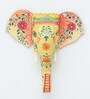 Yellow Elephant Sclupture Mango Wood Wall Mask