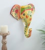 Yellow Elephant Sclupture Mango Wood Wall Mask