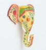 Yellow Elephant Sclupture Mango Wood Wall Mask