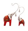 Elephant Multicolour Metal (Set of 2) Figurine