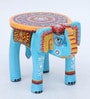 Elephant Multicolour Solid Wood Chowkies