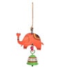 Elephant Orange Wood & Metal Wind Chime with Metal Bells
