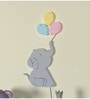 Elephant Playing with Balloon Grey Engineered Wood Wall Art With LED Light