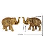 Elephant Set of 2 Gold Aluminium Showpiece
