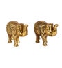 Elephant Set of 2 Gold Aluminium Showpiece