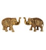 Elephant Set of 2 Gold Aluminium Showpiece