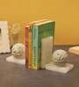 Elephant Set Of 2 White Soapstone & Marble Bookends