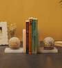 Elephant Set Of 2 White Soapstone & Marble Bookends