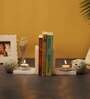 Elephant Set Of 2 White Soapstone & Marble Bookends