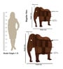 Elephant Shape Desigenr Wooden Wall Shelf / Book Shelf, with Light Walnut Finish