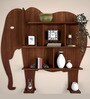 Elephant Shape Desigenr Wooden Wall Shelf / Book Shelf, with Light Walnut Finish