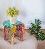 Elephant Multicolour Wood Chowkie