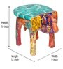 Elephant Multicolour Wood Chowkie