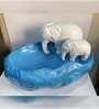 Blue Resin Elephant Pair Decorative Urli