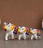 Set of 3 White Elephant Papier Mache and Plastic Figurine