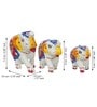 Set of 3 White Elephant Papier Mache and Plastic Figurine