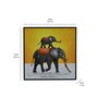 Elephant With Baby Mustard MDF Wall Paintings