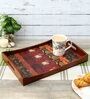 Eleph Brown Teak Wood Serving Tray