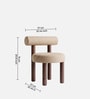 Eleto Minimal Dining Chair In Beige Colour