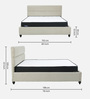 Elev8 Queen Size Smart Bed in Denver Beige Colour with Luxe Hybrid Mattress