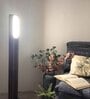 Elevar Brown Wooden LED Floor Lamp with brown base