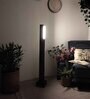 Elevar Brown Wooden LED Floor Lamp with brown base