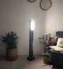 Elevar Brown Wooden LED Floor Lamp with brown base